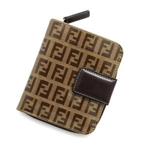 Fendi bi fold wallet Zucca compact zip leather